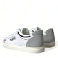 Elegant White Calfskin Leather Sneakers