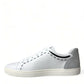 Elegant White Calfskin Leather Sneakers