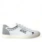 Elegant White Calfskin Leather Sneakers