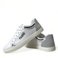 Elegant White Calfskin Leather Sneakers