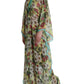 Elegant Floral Silk Maxi Dress