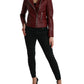 Bordeaux Biker Leather Jacket