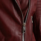 Bordeaux Biker Leather Jacket