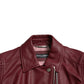 Bordeaux Biker Leather Jacket