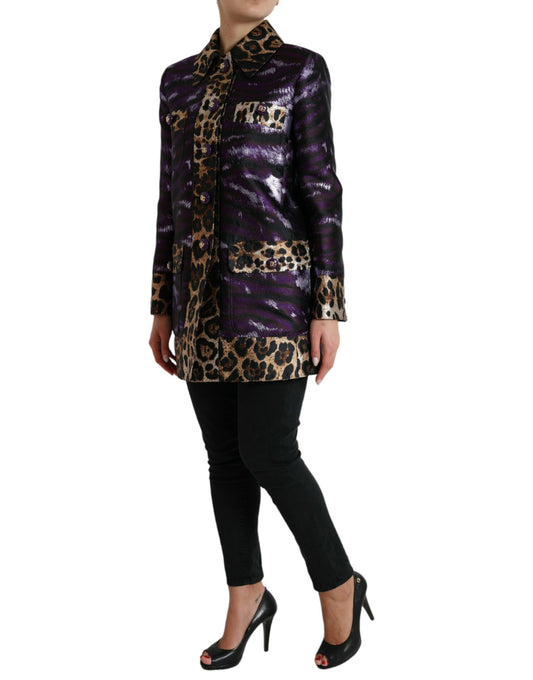 Exquisite Jacquard Trench With Tiger Motif