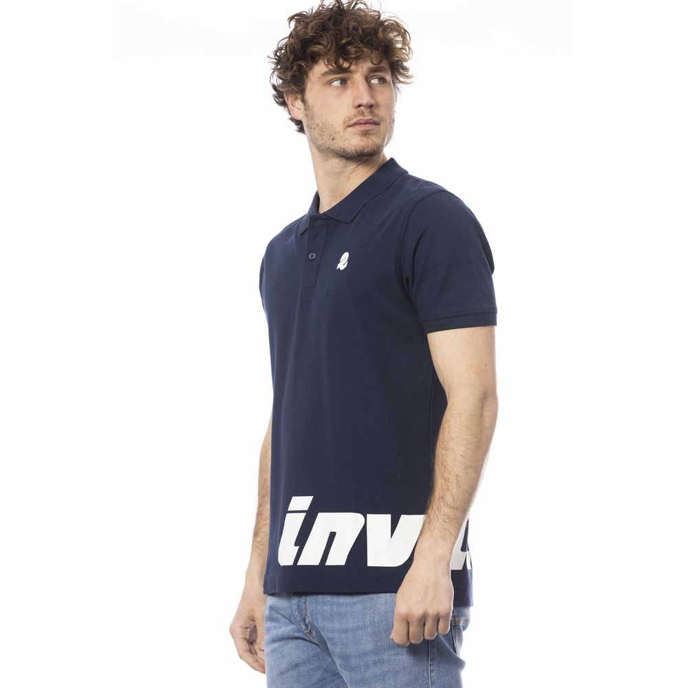 Blue Cotton Mens Polo Shirt