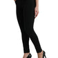 Elegant Black Mid-Waist Stretch Jeans