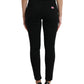 Elegant Black Mid-Waist Stretch Jeans