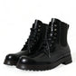 Elegant Black Leather Mid Calf Men's Boots