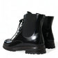 Elegant Black Leather Mid Calf Men's Boots