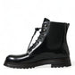 Elegant Black Leather Mid Calf Men's Boots