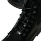 Elegant Black Leather Mid Calf Men's Boots