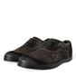 Elegant Brown Velvet Oxford Lace-up Shoes