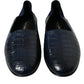 Blue Crocodile Leather Loafers Slip On Shoes