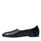 Blue Crocodile Leather Loafers Slip On Shoes