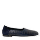 Blue Crocodile Leather Loafers Slip On Shoes