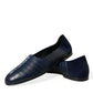 Blue Crocodile Leather Loafers Slip On Shoes