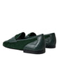 Emerald Velvet Leather Loafers for Men