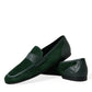 Emerald Velvet Leather Loafers for Men