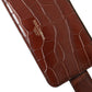 Brown Alligator Leather Airpods Case Coin Purse Wallet
