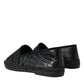 Exotic Black Leather Espadrilles