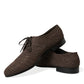 Elegant Raffia Upper Derby Shoes - Lace Up in Brown