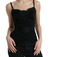 Elegant Black Silk Lace Tank Top