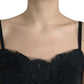 Elegant Black Silk Lace Tank Top