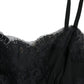 Elegant Black Silk Lace Tank Top