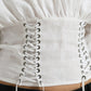 Elegant White Lace-Up Corset Cropped Top