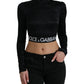 Elegant Black Cropped Top with Zip Closure