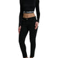 Elegant Black Cropped Top with Zip Closure