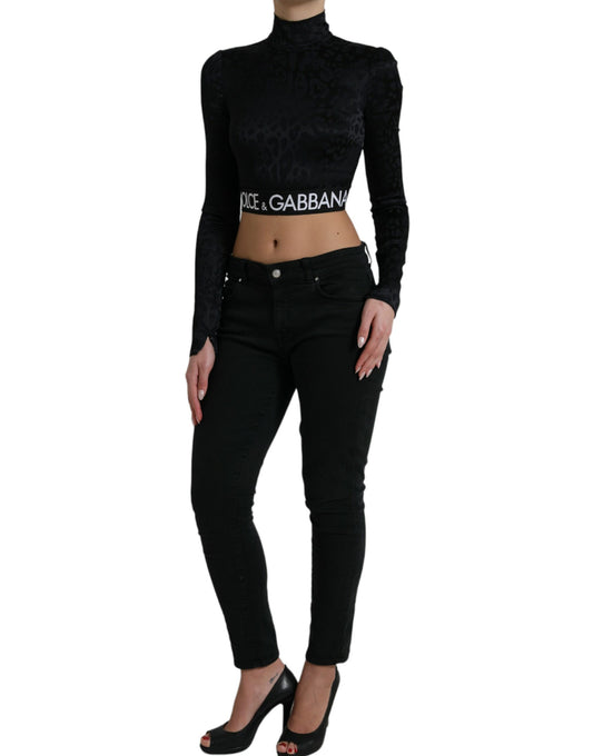 Elegant Black Cropped Top with Zip Closure