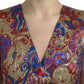 Multicolor Floral Print Jacquard Waistcoat Vest