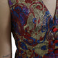 Multicolor Floral Print Jacquard Waistcoat Vest