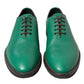 Elegant Green Leather Oxford Dress Shoes