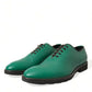 Elegant Green Leather Oxford Dress Shoes