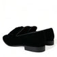 Elegant Black Velvet Loafers - Men's Luxury Footwear