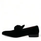 Elegant Black Velvet Loafers - Men's Luxury Footwear