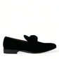 Elegant Black Velvet Loafers - Men's Luxury Footwear