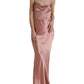 Elegant Long Silk Gown in Pink