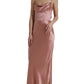 Elegant Long Silk Gown in Pink