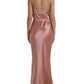 Elegant Long Silk Gown in Pink