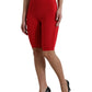 Chic Red High Waist Leggings Pants