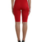 Chic Red High Waist Leggings Pants