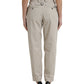 High-Waisted Tapered Fashion Pants - Beige