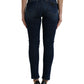 Elegant Dark Blue Mid Waist Stretch Jeans