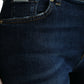 Elegant Dark Blue Mid Waist Stretch Jeans