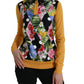 Elegant Patchwork Henley Silk Blend Sweater