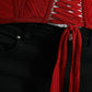 Silk Corset Waist Belt in Fiery Red